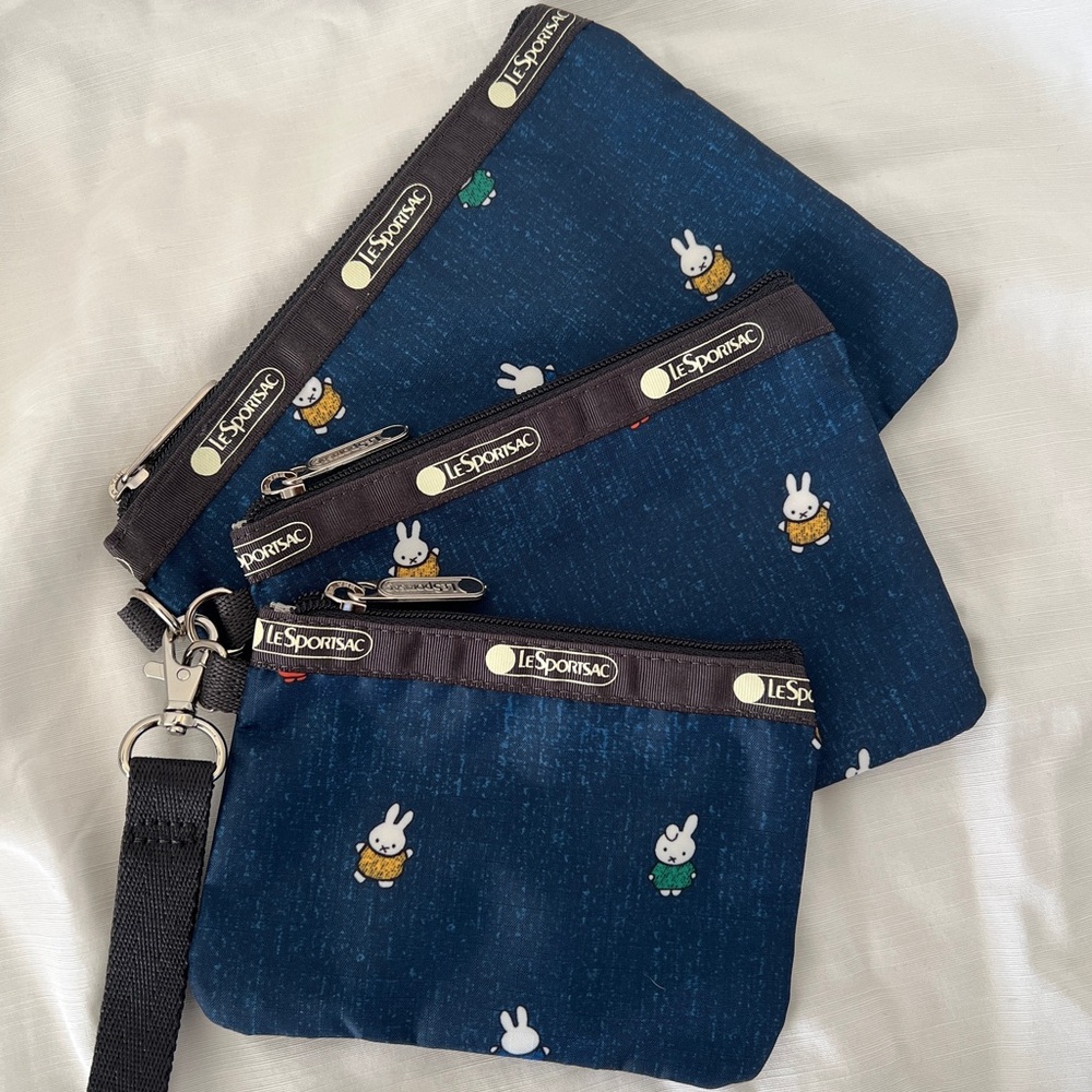 LeSportsac x Dick Bruna Miffy Wristlet Trio Pouch Set